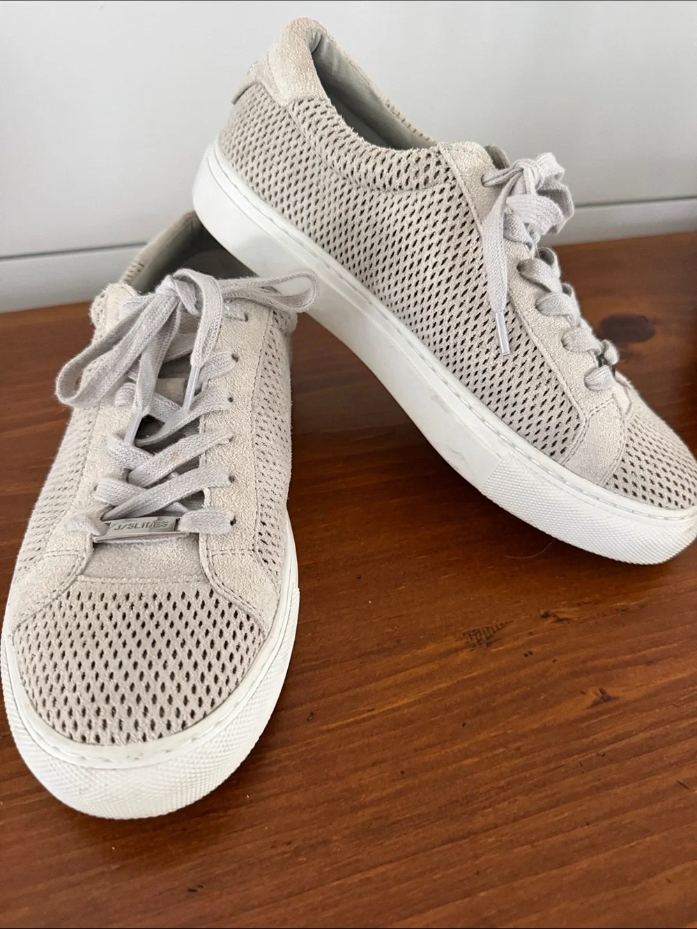 J Slides Light Gray Suede Casual Lace-Up Sneakers